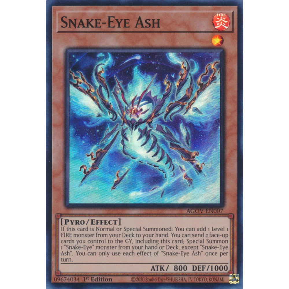 Snake-Eye Ash, AGOV-EN007, Super Rare, Yu-Gi-Oh!, Age of Overlord