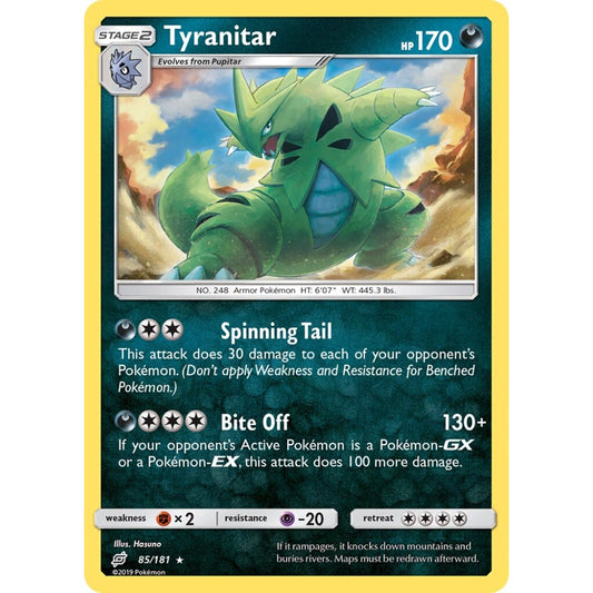 Tyranitar Rare Holo 85/181 Pokemon Card Game Team Up