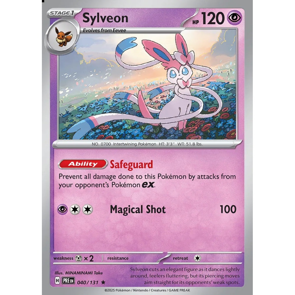 Sylveon Rare 040/131 Pokemon Card Game Prismatic Evolutions
