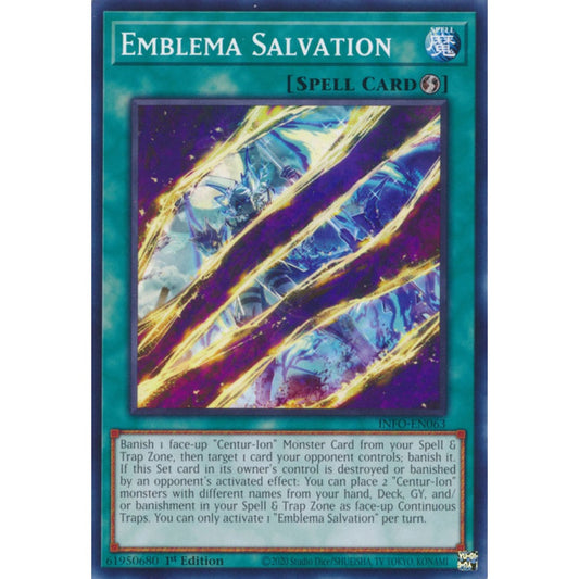 Emblema Salvation INFO-EN063 Common Common Yu-Gi-Oh The Infinite Forbidden in Art
