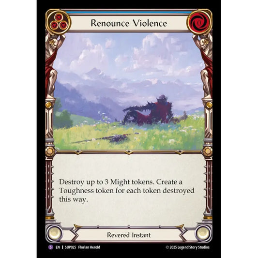 Renounce Violence SUP025-RF Super-Rare Flesh & Blood Trading Card Game Super Slam in Rainbow Foil Art