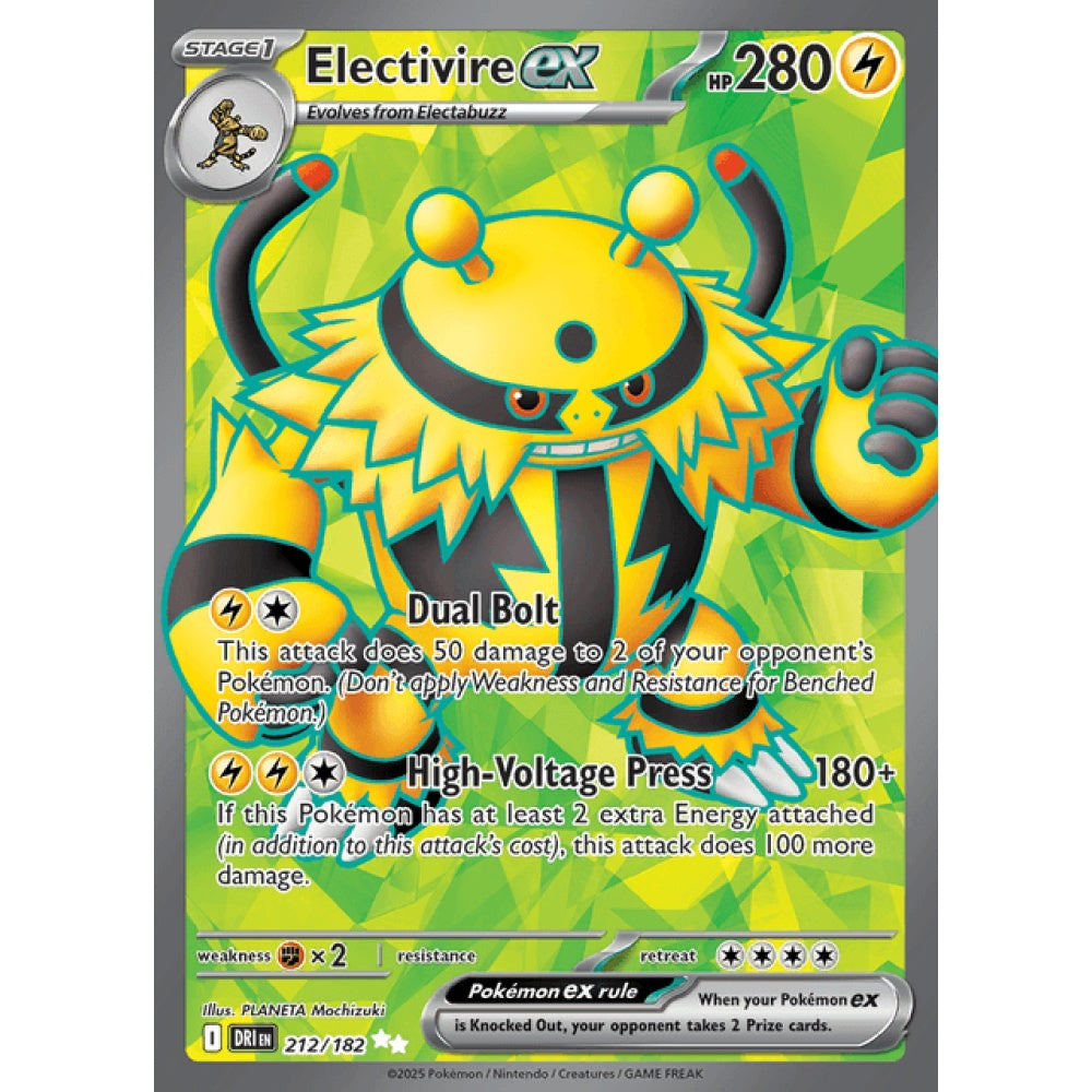 Electivire ex Full Art 212/182 Pokemon Card Game Destined Rivals