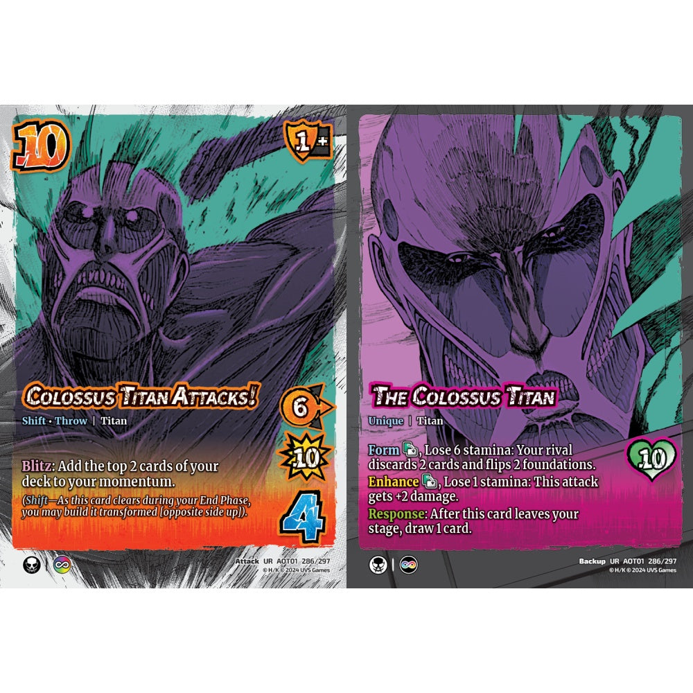 Colossus Titan Attacks!//The Colossus Titan, 286/297, UR, UniVersus, Attack on Titan: Battle for Humanity