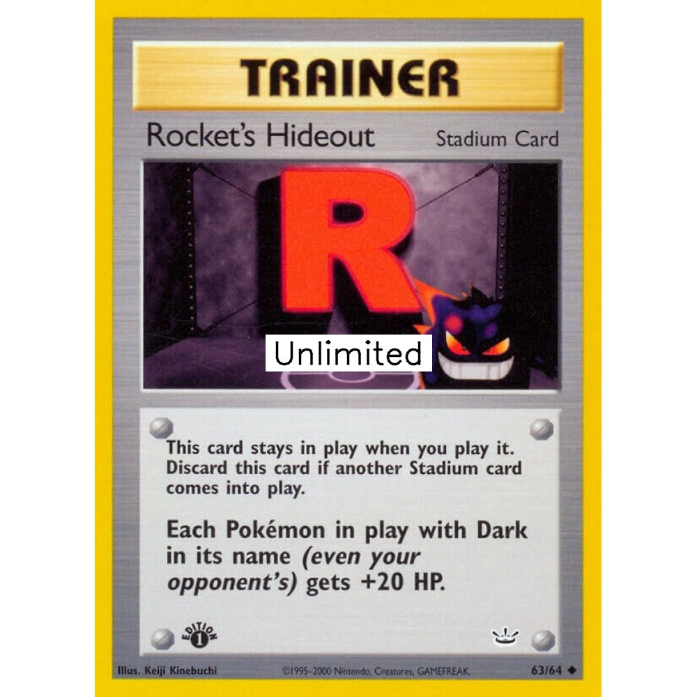 Rocket's Hideout Uncommon 63/64 Pokemon Card Game Neo Revelation