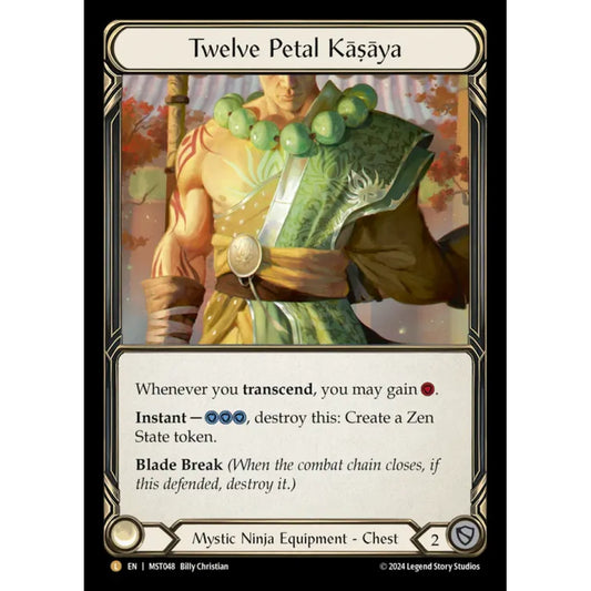 Twelve Petal Kāṣāya MST048-RF Legendary Flesh & Blood Trading Card Game Part the Mistveil in Rainbow Foil Art