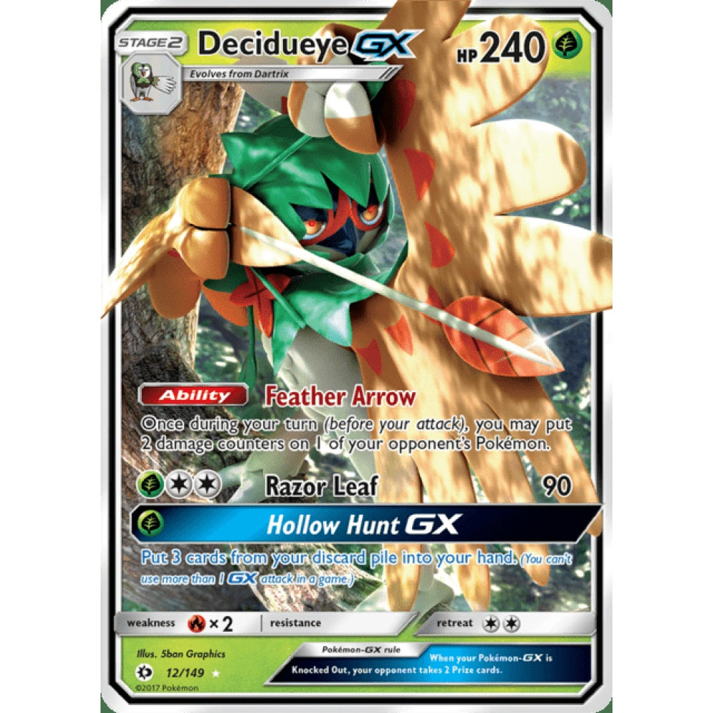 Decidueye-GX Double Rare 12/149 Pokemon Card Game Sun & Moon