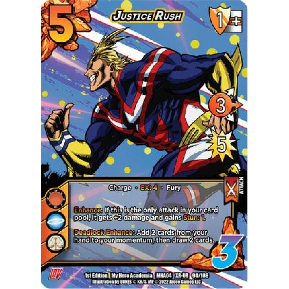 Justice Rush, 090/108, XR-UR, UniVersus, MHA04 League of Villains