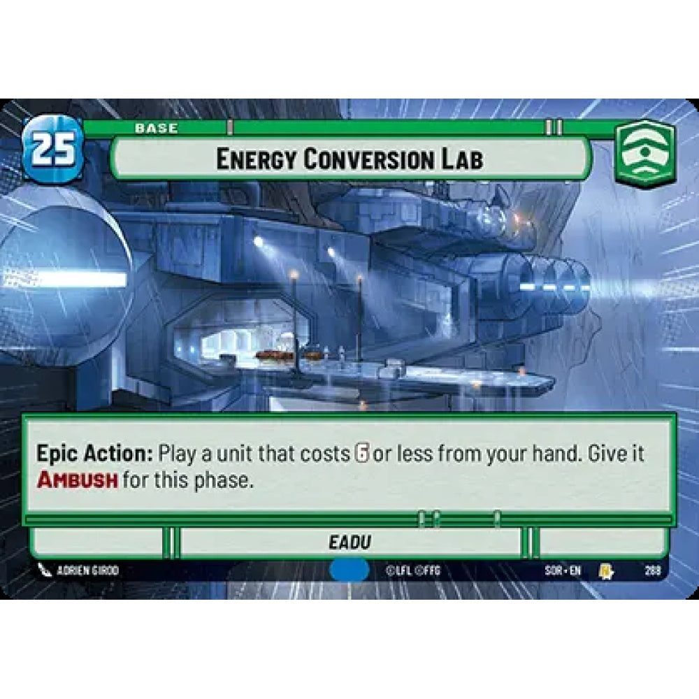 Energy Conversion Lab, 288, R, Star Wars Unlimited, Sparks Of Rebellion