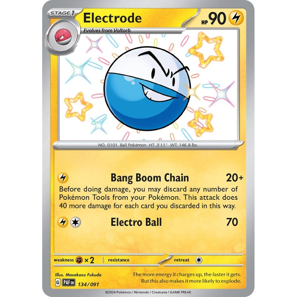 Electrode Shiny Rare 134/091 Pokemon Card Game Paldean Fates