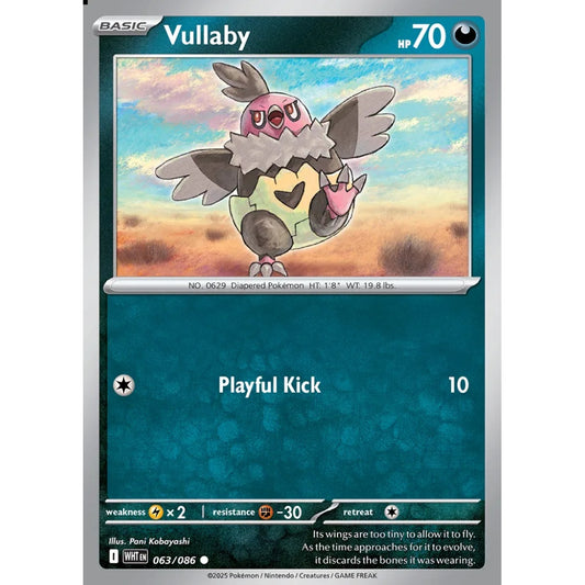 Vullaby Common 063/086 Pokemon Card Game White Flare