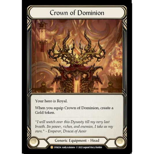 Crown of Dominion DYN234-RF Legendary Flesh & Blood Trading Card Game Dynasty in Rainbow Foil Art