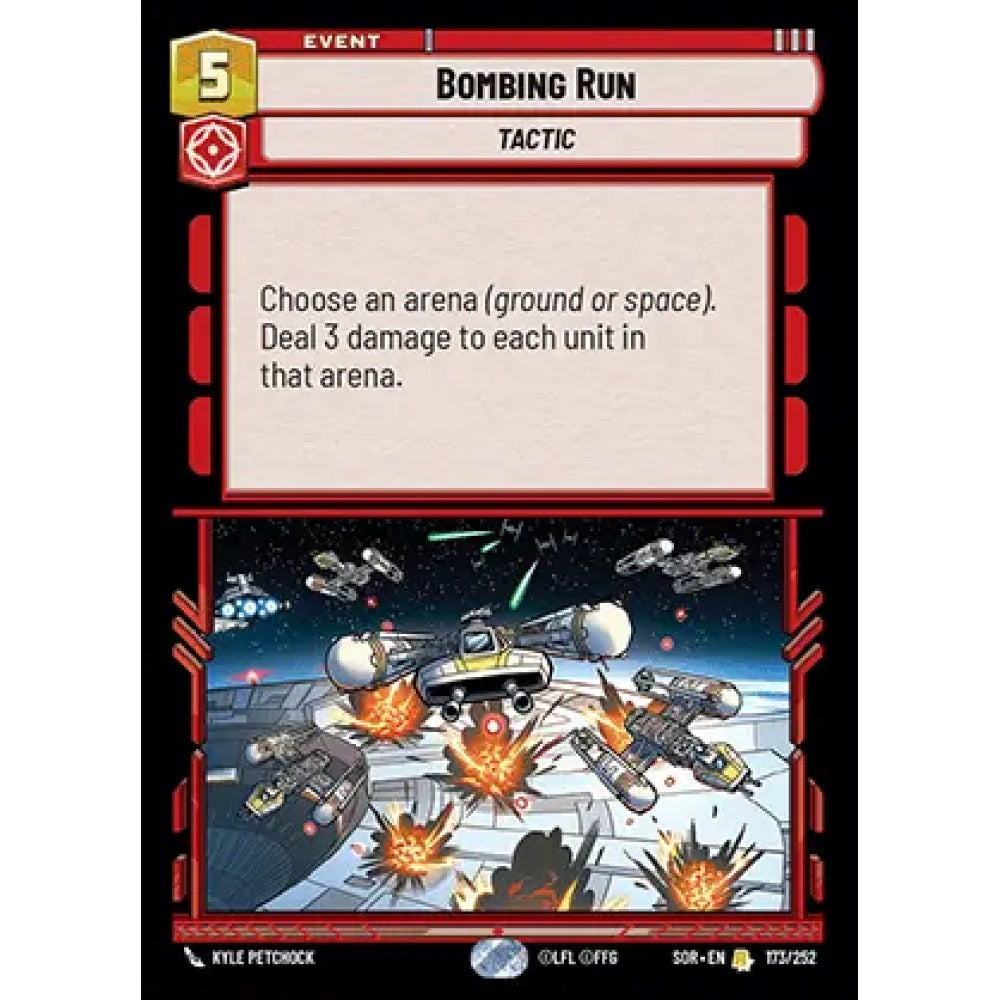 Bombing Run, 173, R, Star Wars Unlimited, Sparks Of Rebellion