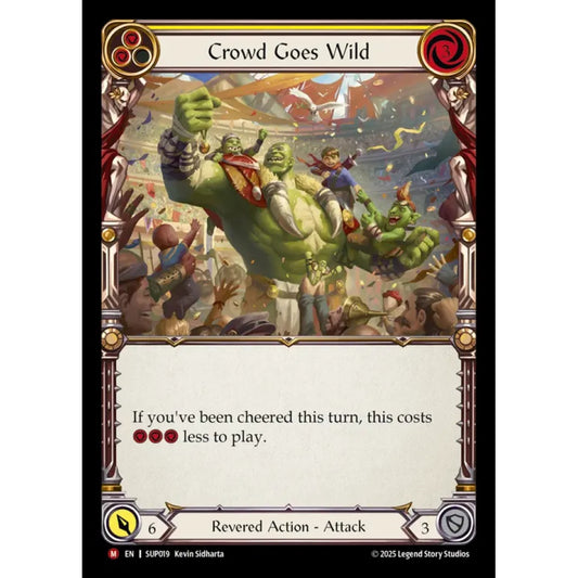 Crowd Goes Wild SUP019-RF Majestic Flesh & Blood Trading Card Game Super Slam in Rainbow Foil Art