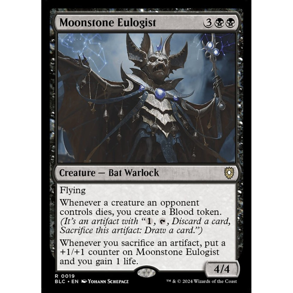Moonstone Eulogist, 19, rare, Magic: The Gathering, Bloomburrow