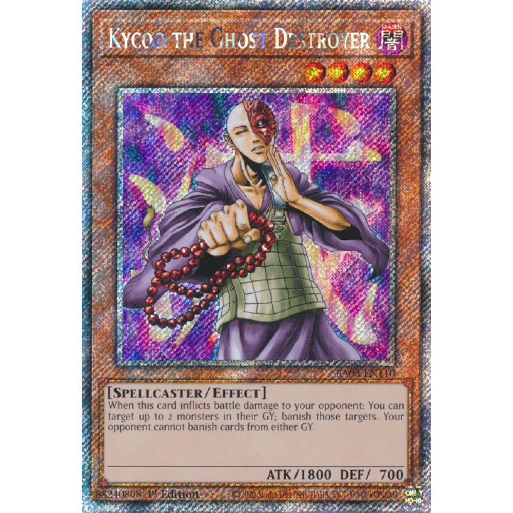 Kycoo the Ghost Destroyer RA03-EN110 Platinum Platinum Secret Rare Yu-Gi-Oh Quarter Century Bonanza in Art