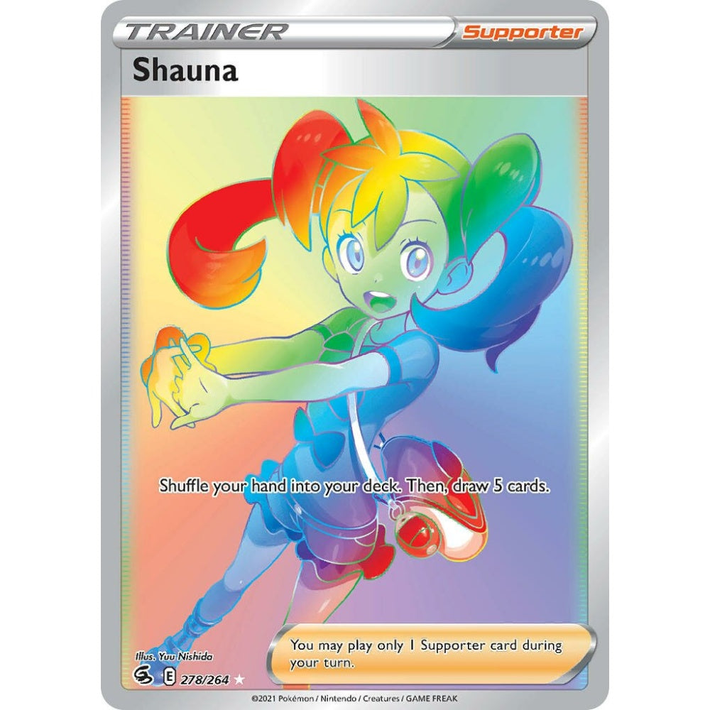 Shauna Rare Rainbow 278/264 Pokemon Card Game Fusion Strike