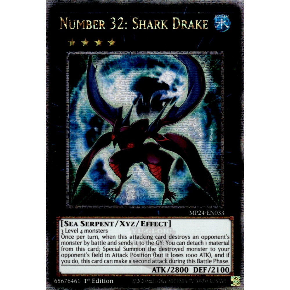 Number 32: Shark Drake, MP24-EN033, Quarter Century Secret Rare, Yu-Gi-Oh!, 25th Anniversary Tin: Dueling Mirrors