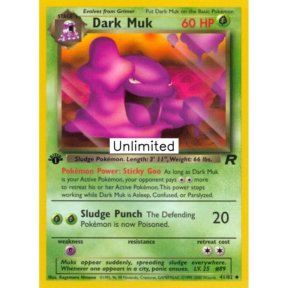 Dark Muk Uncommon 41/82 Pokemon Card Game Team Rocket