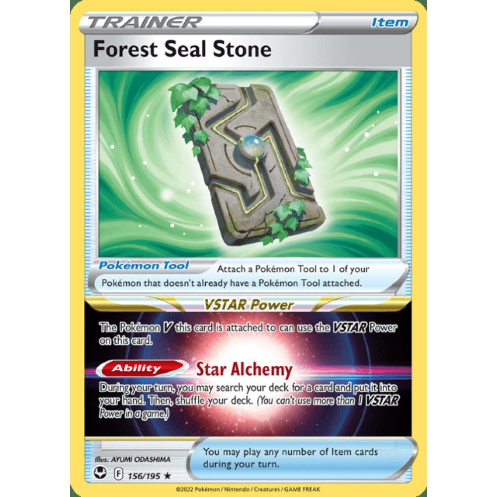 Forest Seal Stone Holo Rare 156/195 Pokemon Card Game Silver Tempest