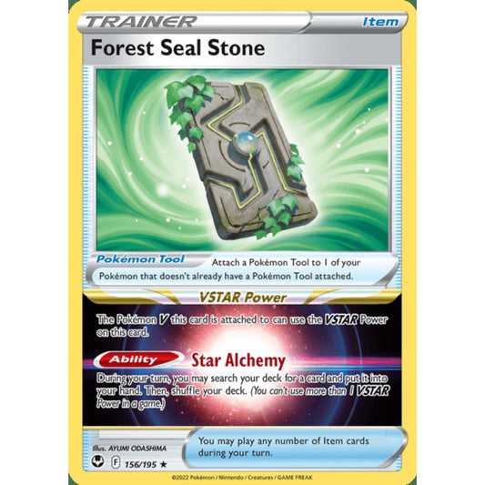 Forest Seal Stone Holo Rare 156/195 Pokemon Card Game Silver Tempest