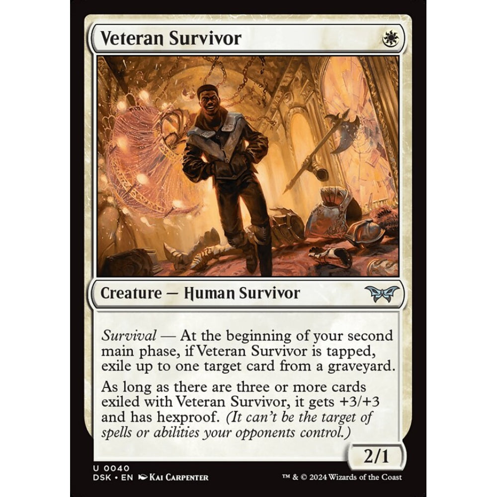 Veteran Survivor, 40, uncommon, Magic: The Gathering, Duskmourn: House of Horror