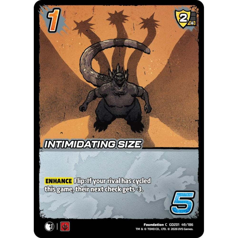 Intimidating Size GDZ01 49/186 GDZ01 Universus Godzilla: Reign of Kaiju Foundation C