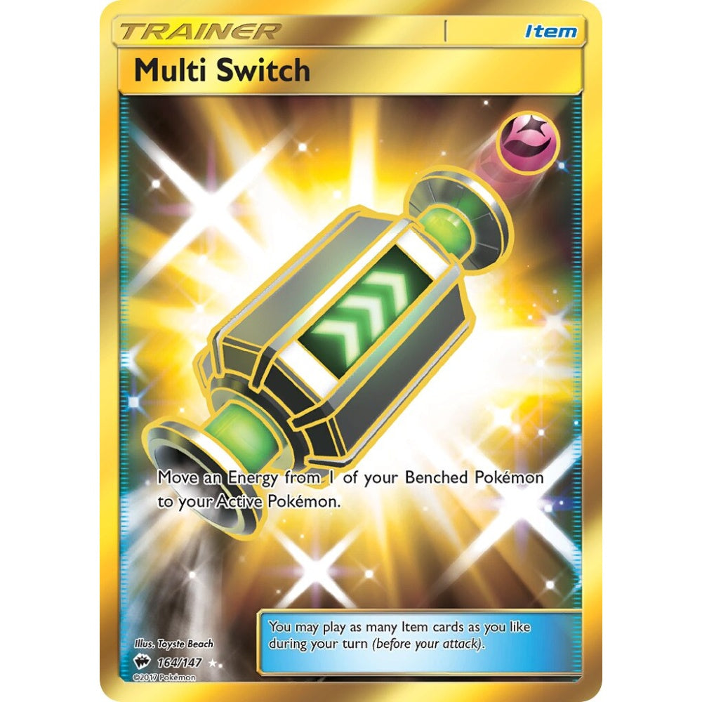 Multi Switch Rare Secret 164/147 Pokemon Card Game Burning Shadows