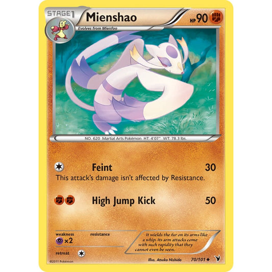 Mienshao Uncommon 70/101 Pokemon Card Game Noble Victories
