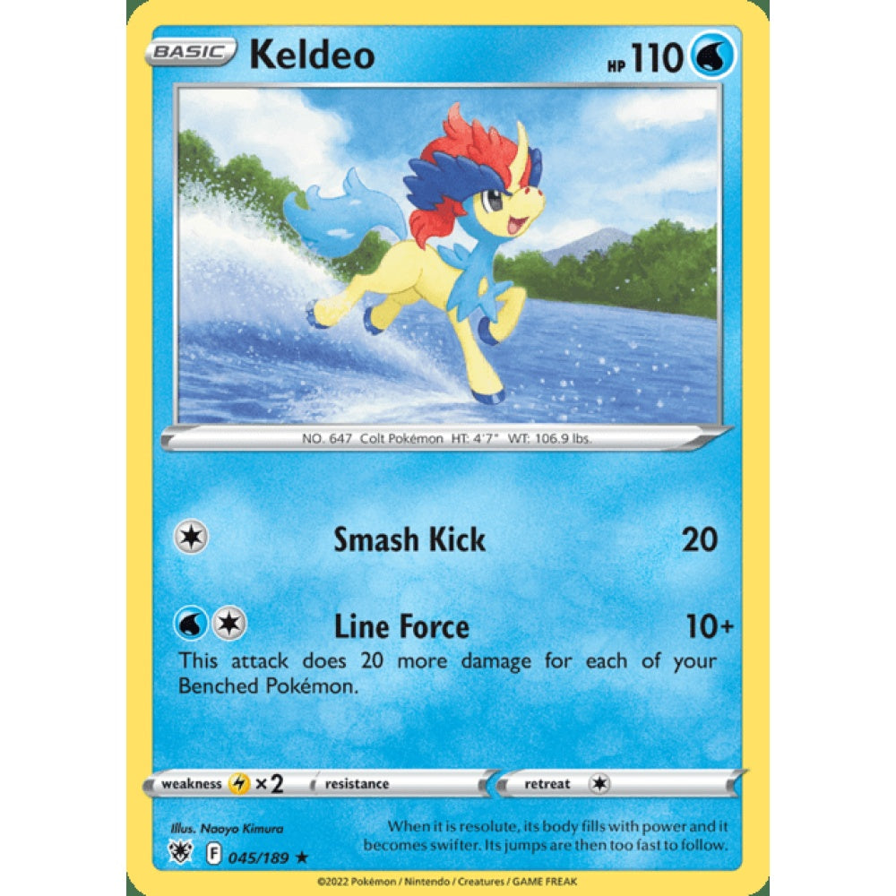 Keldeo Holo Rare 045/189 Pokemon Card Game Astral Radiance