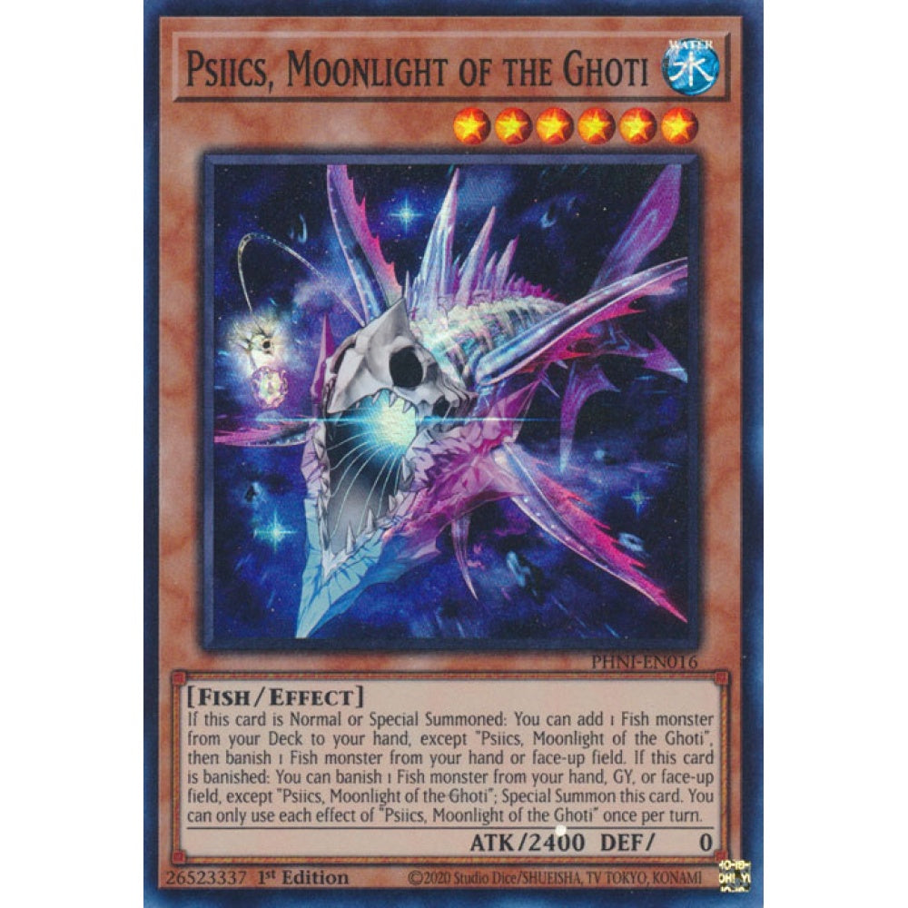 Psiics, Moonlight of the Ghoti PHNI-EN016 Super Super Rare Yu-Gi-Oh Phantom Nightmare in Art