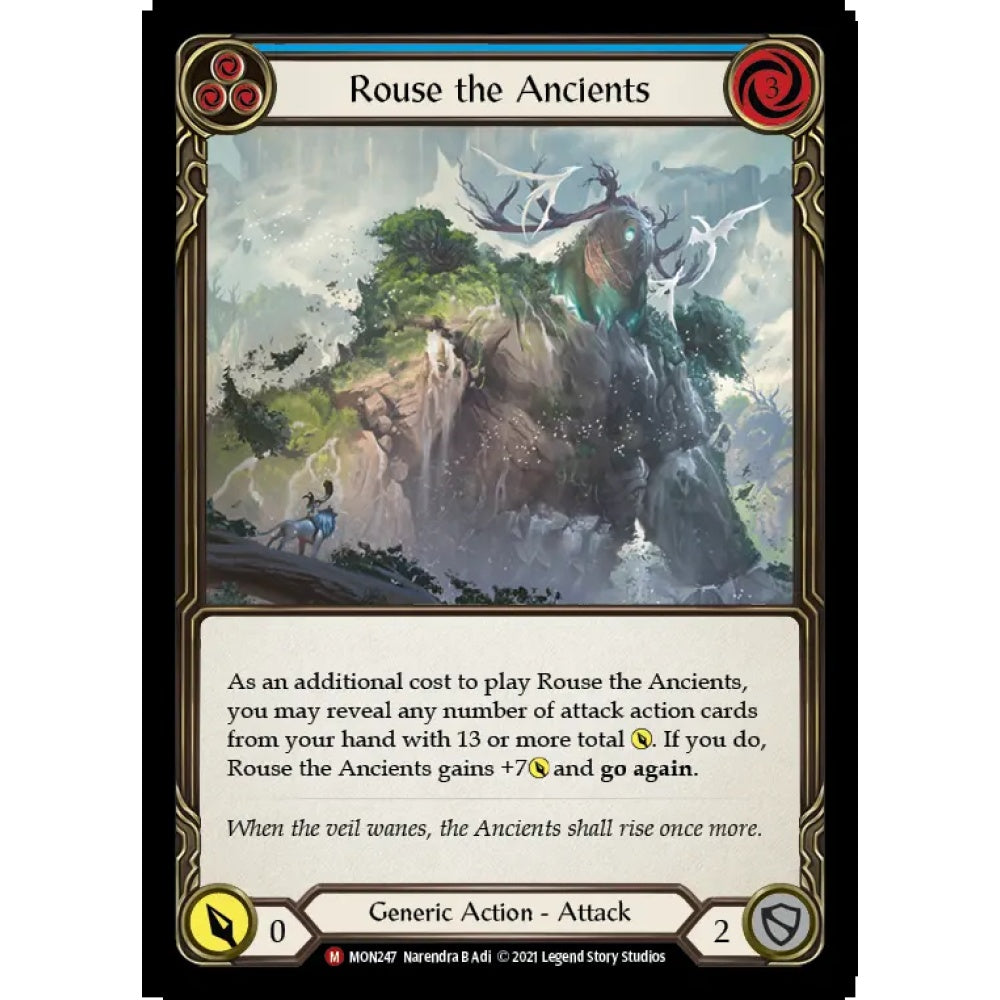 Rouse the Ancients MON247-RF Majestic Flesh & Blood Trading Card Game Monarch in Rainbow Foil Art