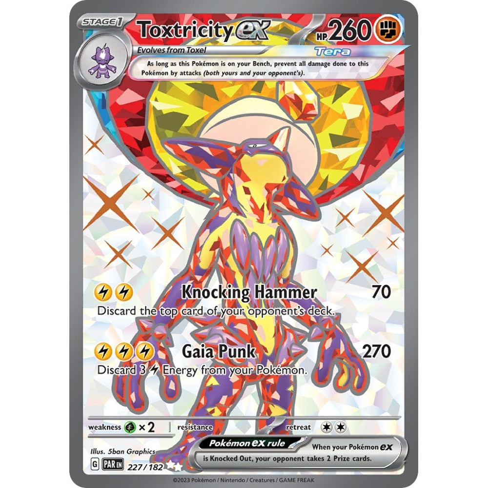 Toxtricity ex Ultra Rare 227/182 Pokemon Card Game Paradox Rift