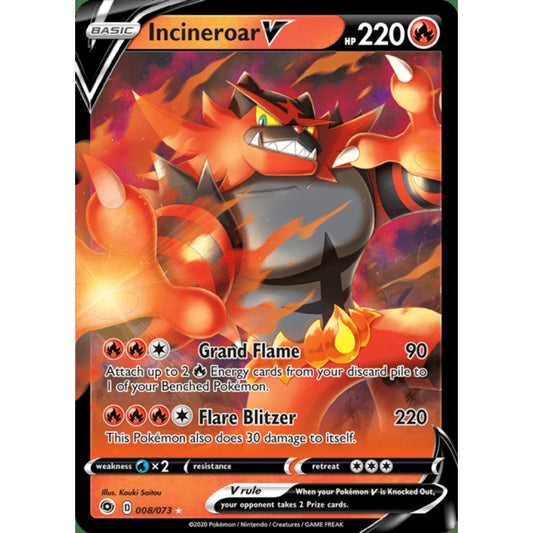Incineroar V Double Rare 008/073 Pokemon Card Game Champion's Path
