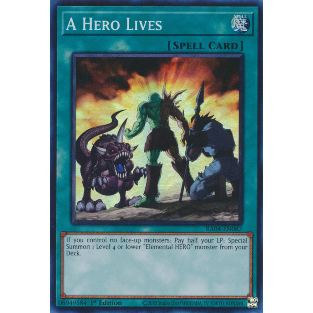 A Hero Lives RA04-EN087 Ultra Ultra Rare Yu-Gi-Oh Quarter Century Stampede in Art
