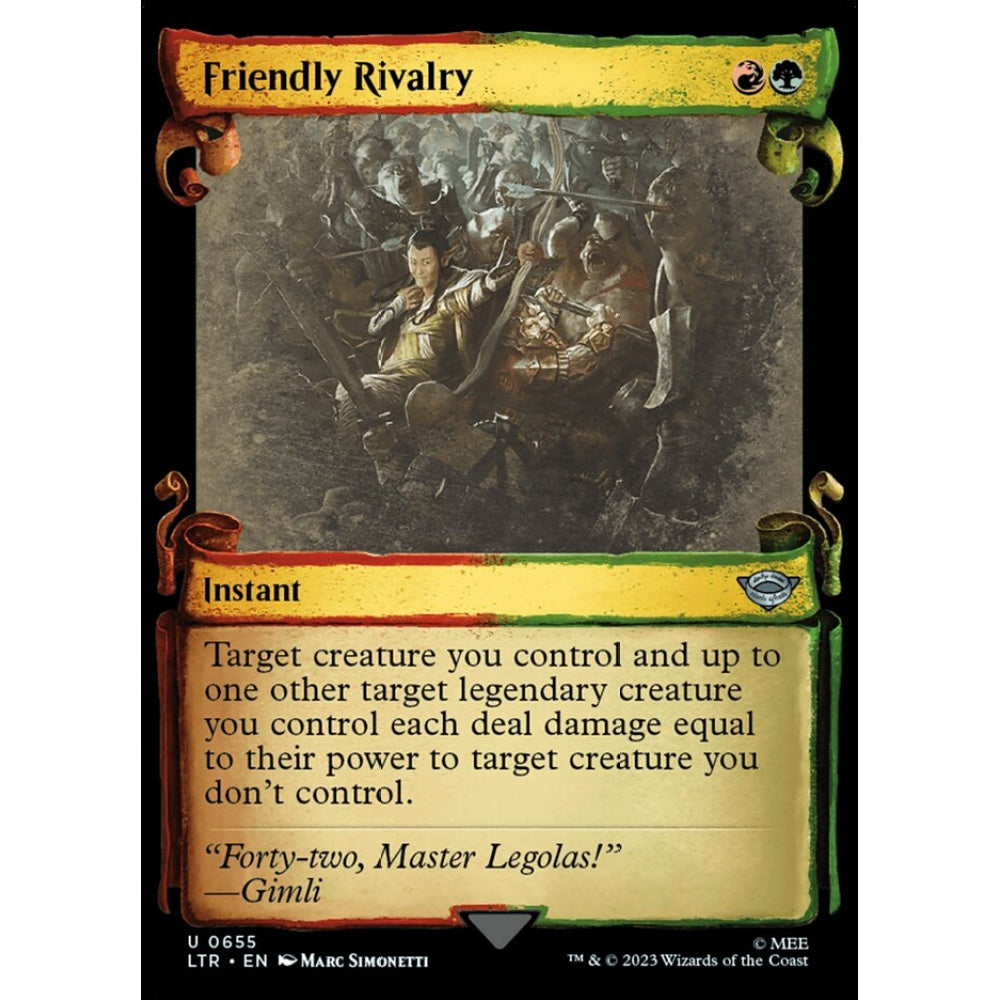 Friendly Rivalry, uncommon, 655, Magic the Gathering, The Lord of the Rings: Tales of Middle-earth