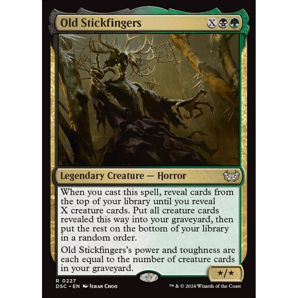 Old Stickfingers, 227, rare, Magic: The Gathering, Duskmourn: House of Horror