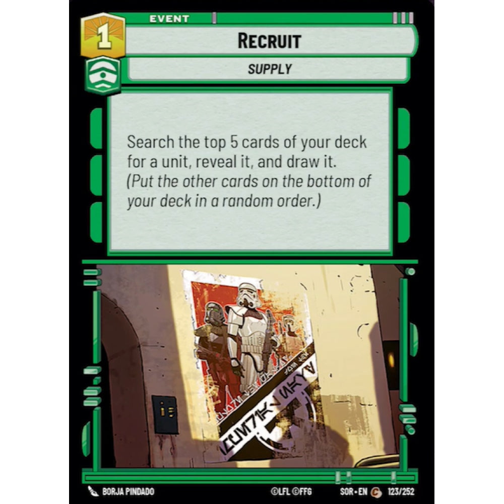 Recruit, 123, C, Star Wars Unlimited, Sparks Of Rebellion