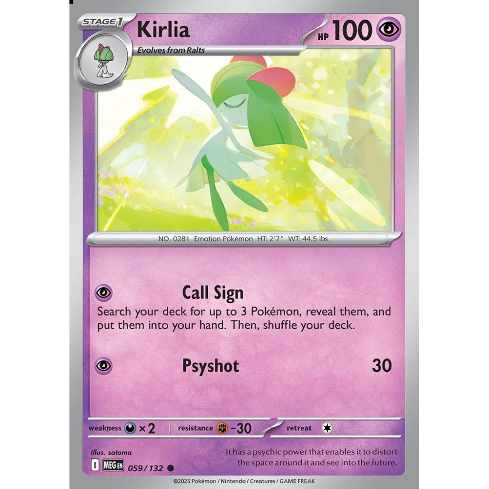Kirlia Common 059/132 Pokemon Card Game Mega Evolution