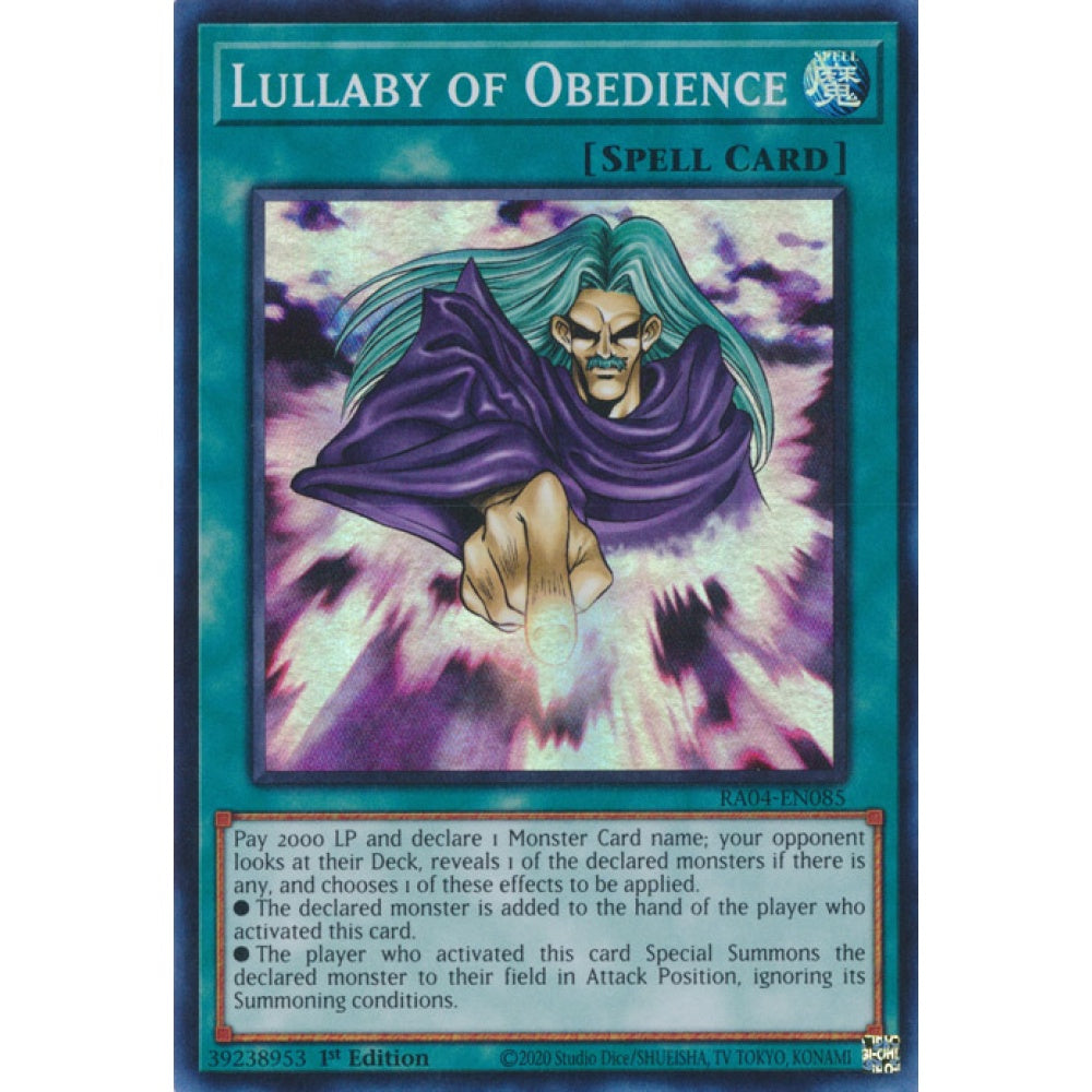 Lullaby of Obedience RA04-EN085 Super Super Rare Yu-Gi-Oh Quarter Century Stampede in Art