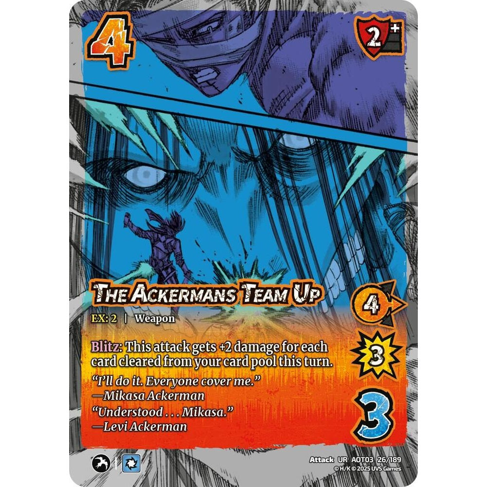 The Ackermans Team Up 26/189 AOT03 Universus Attack on Titan: Apocalypse Attack UR