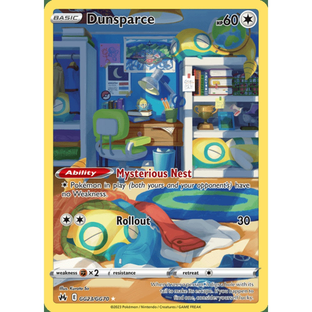 Dunsparce Illustration Rare GG23/GG70 Pokemon Card Game Crown Zenith