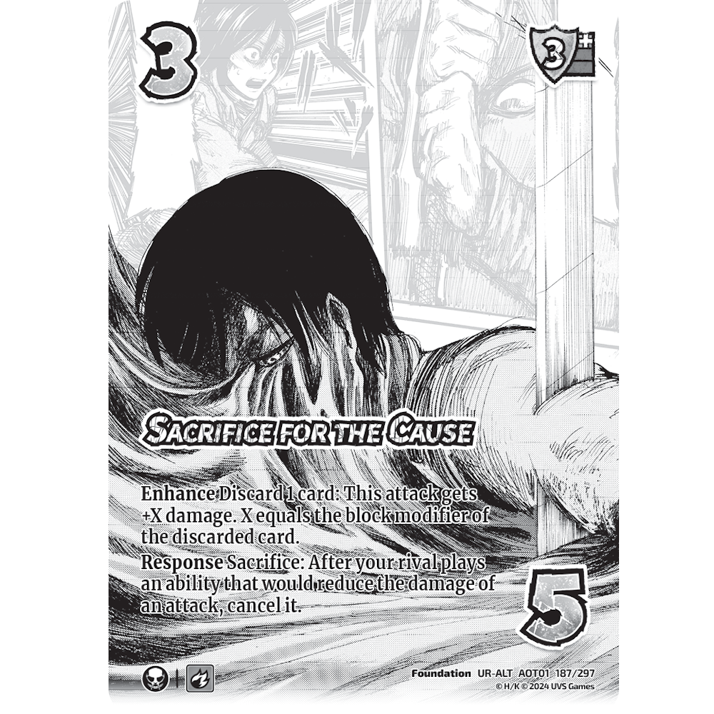 Sacrifice for the Cause, 187/297, UR-ALT, UniVersus, Attack on Titan: Battle for Humanity