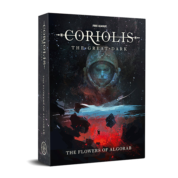 Outer box for Coriolis RPG game on a white background