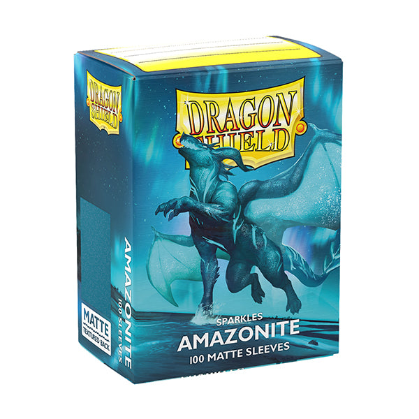 Amazonite Dragon Shield sleeves with sparkles