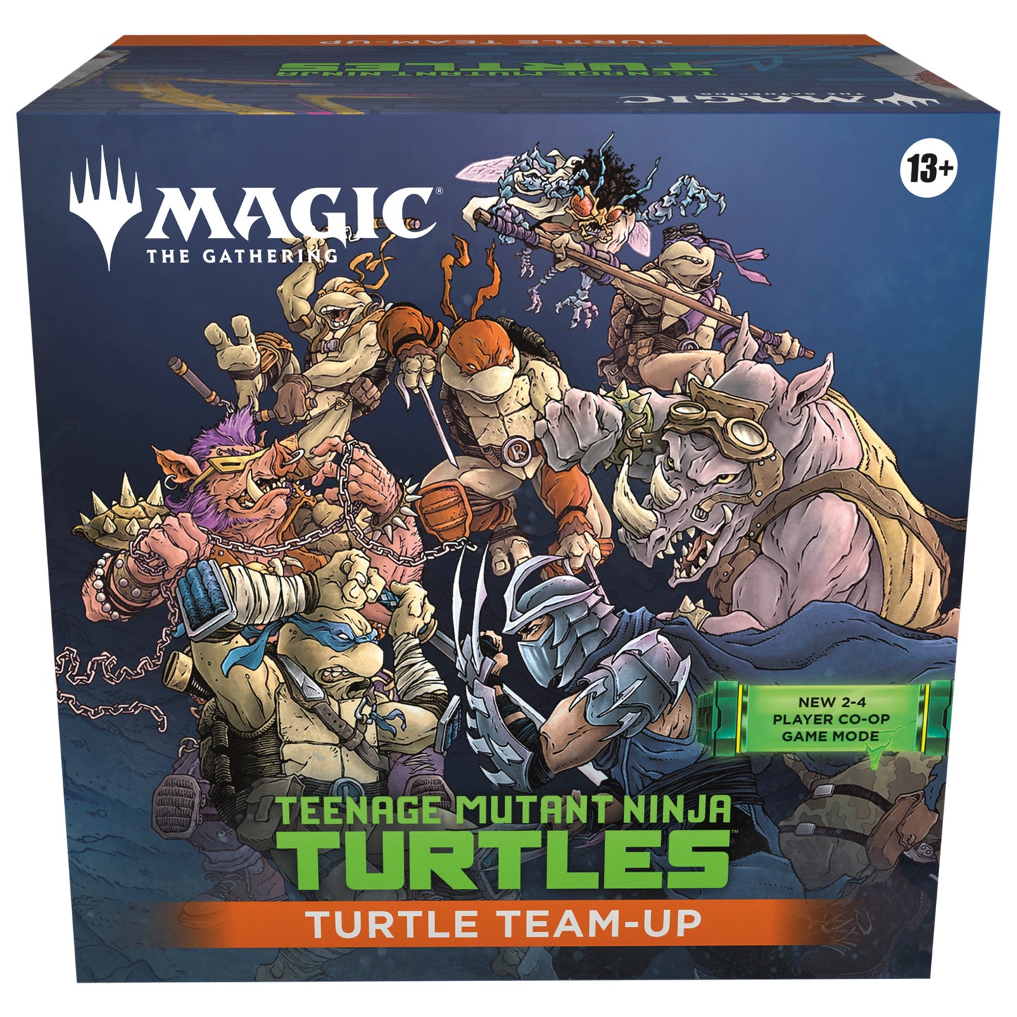 Board game box for 'Magic: The Gathering' featuring Teenage Mutant Ninja Turtles