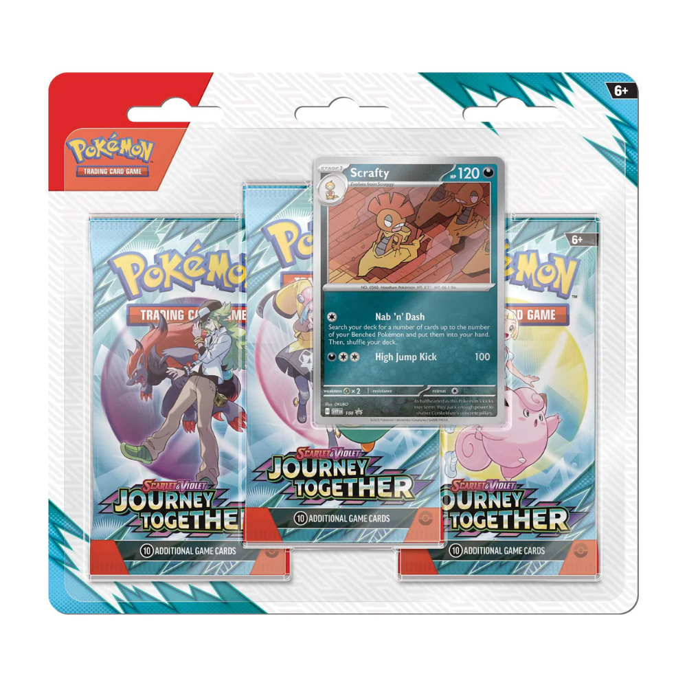 Pokemon Journey Together 3-pack Blister (Scrafty)