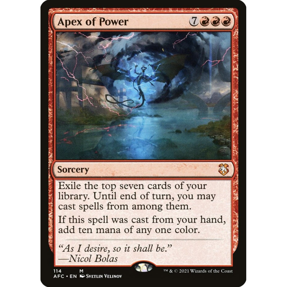 Apex of Power mythic 114 Magic the Gathering Forgotten Realms Commander