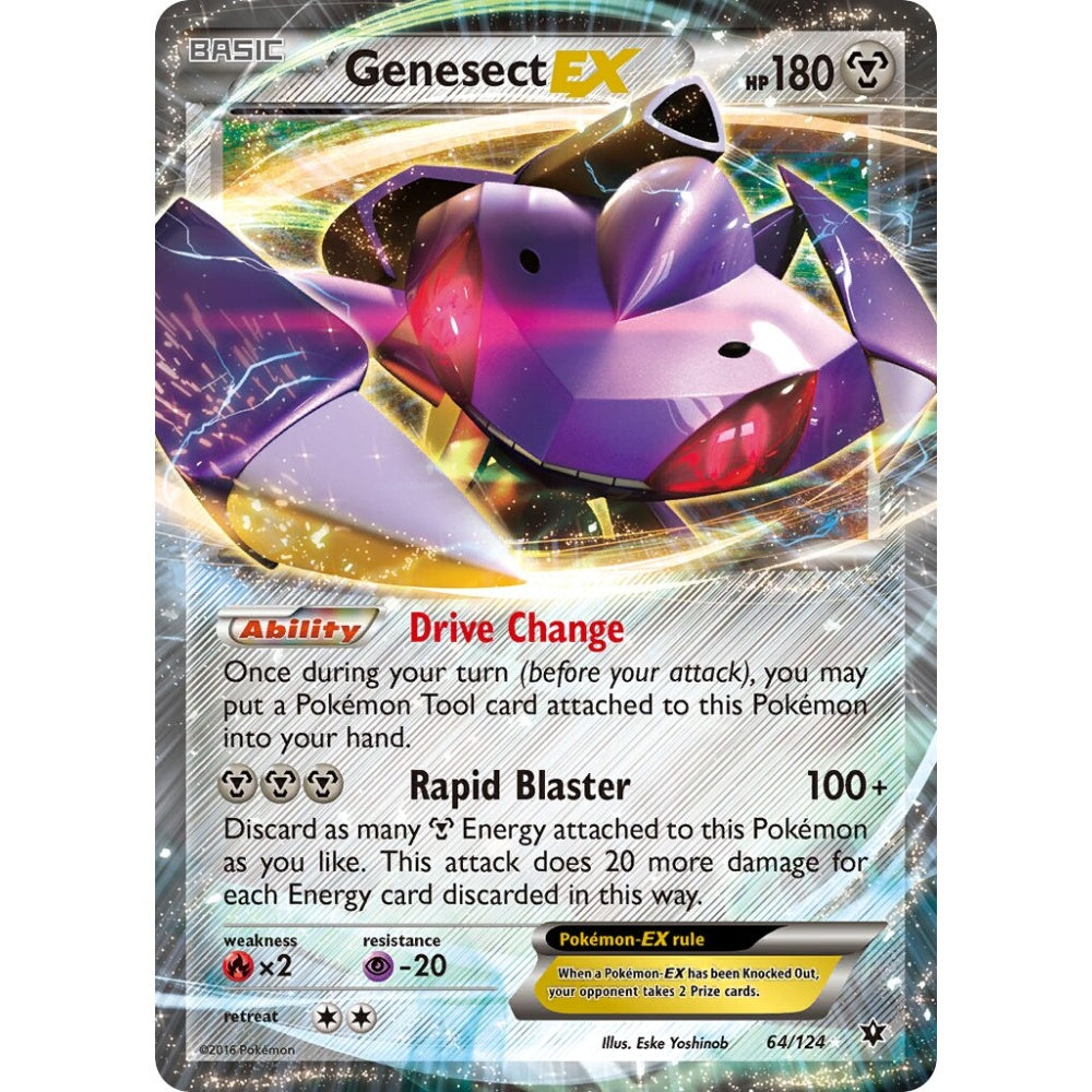 Genesect-EX Rare Holo EX 64/124 Pokemon Card Game Fates Collide