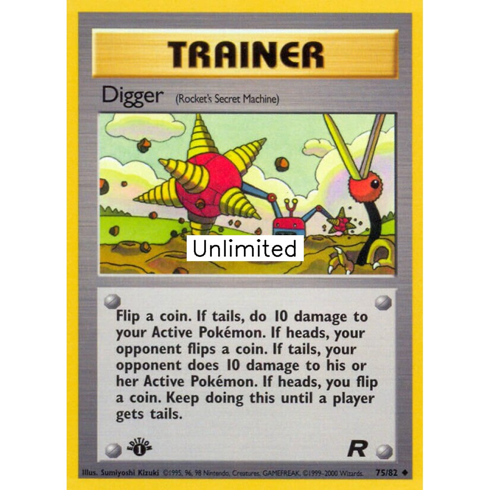 Digger Uncommon 75/82 Pokemon Card Game Team Rocket