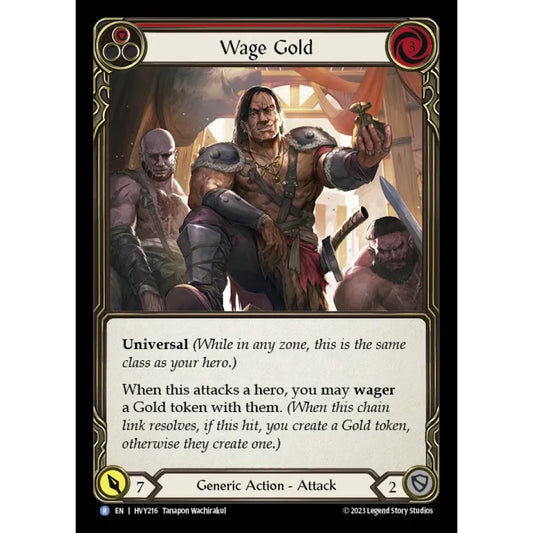 Wage Gold HVY216 Rare Flesh & Blood Trading Card Game Heavy Hitters in Regular Art